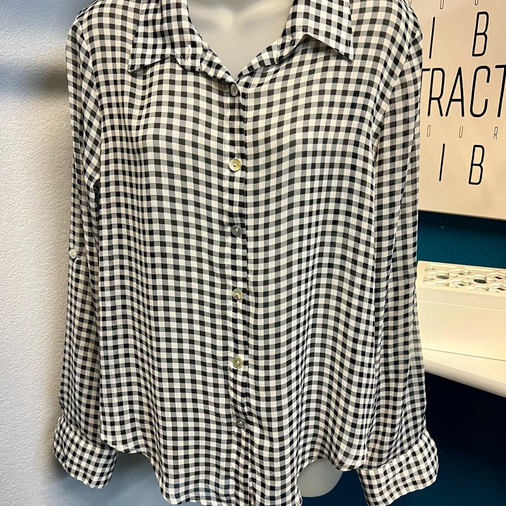 Gorgeous sheer button up blouse…